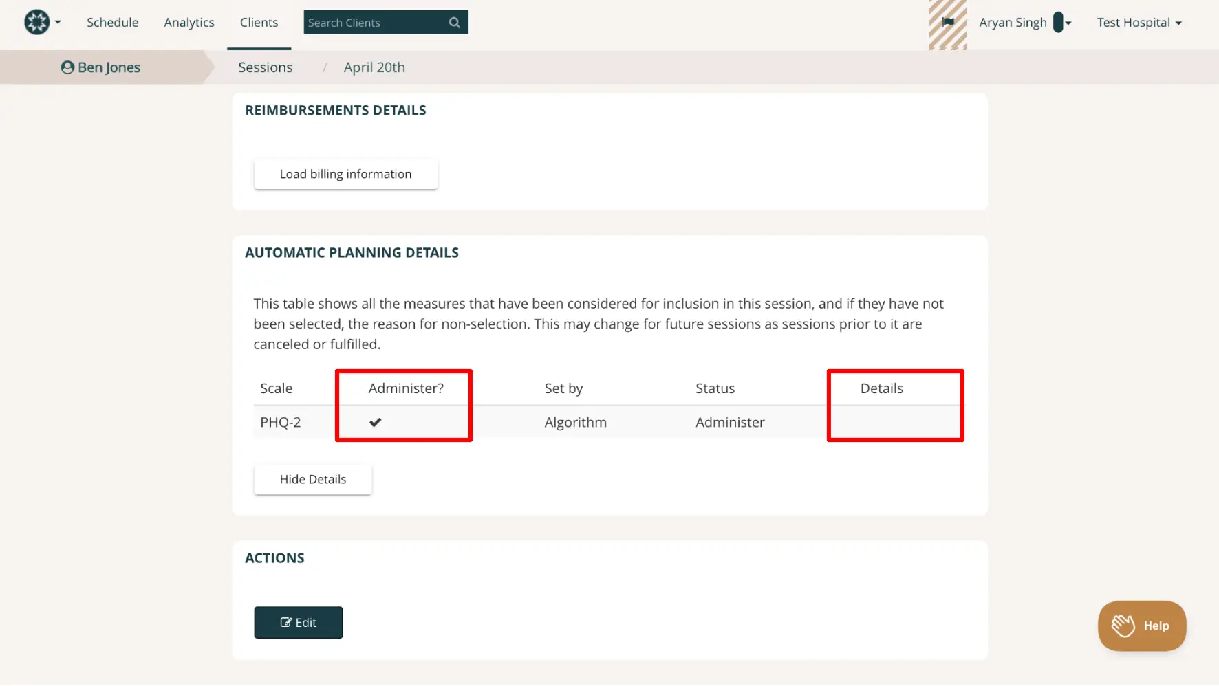 Mirah platform Measure Planning and Scale Selection Tool for Ben Jones session on April 20th