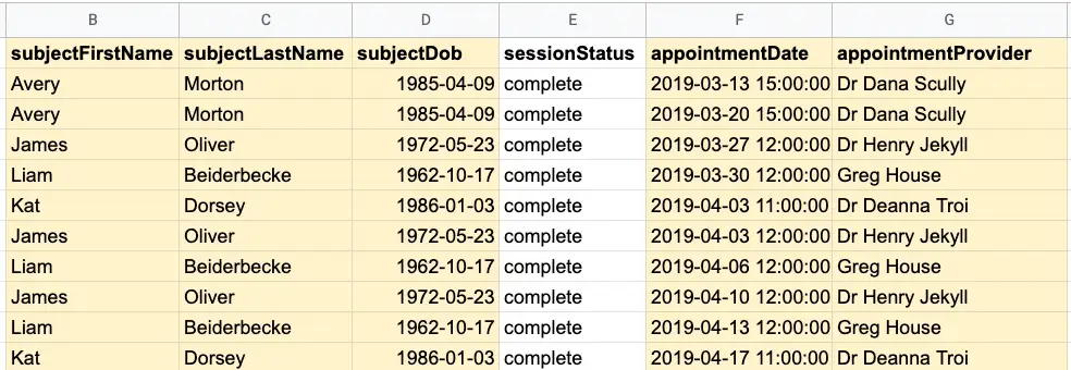 Mirah Data Exports - Bulk Data Download for Billing of MBC Assessments