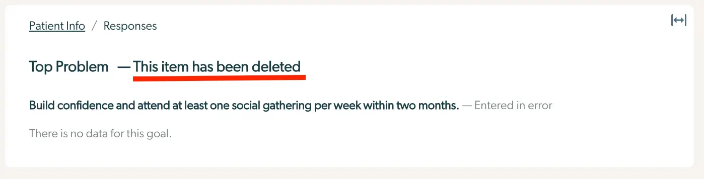 Mirah platform Patient Info Responses Top Problem deleted