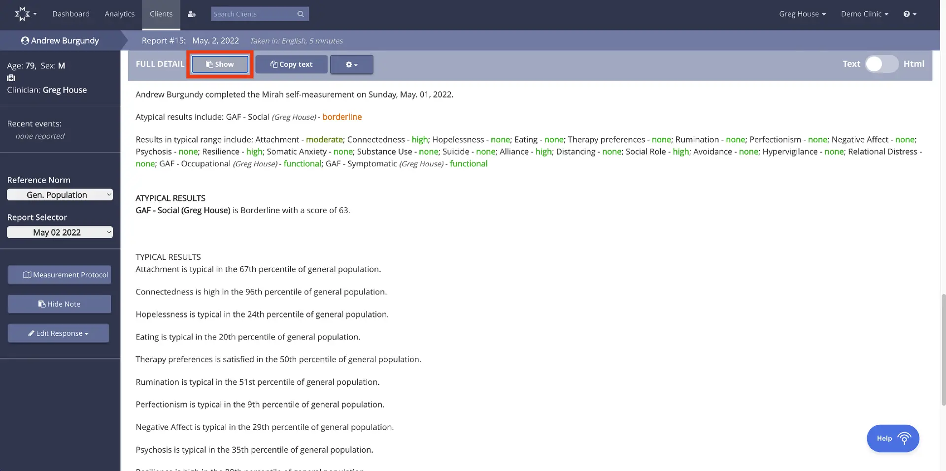 Mirah platform feedback report for Andrew Burgundy, Report #15, May 2, 2022