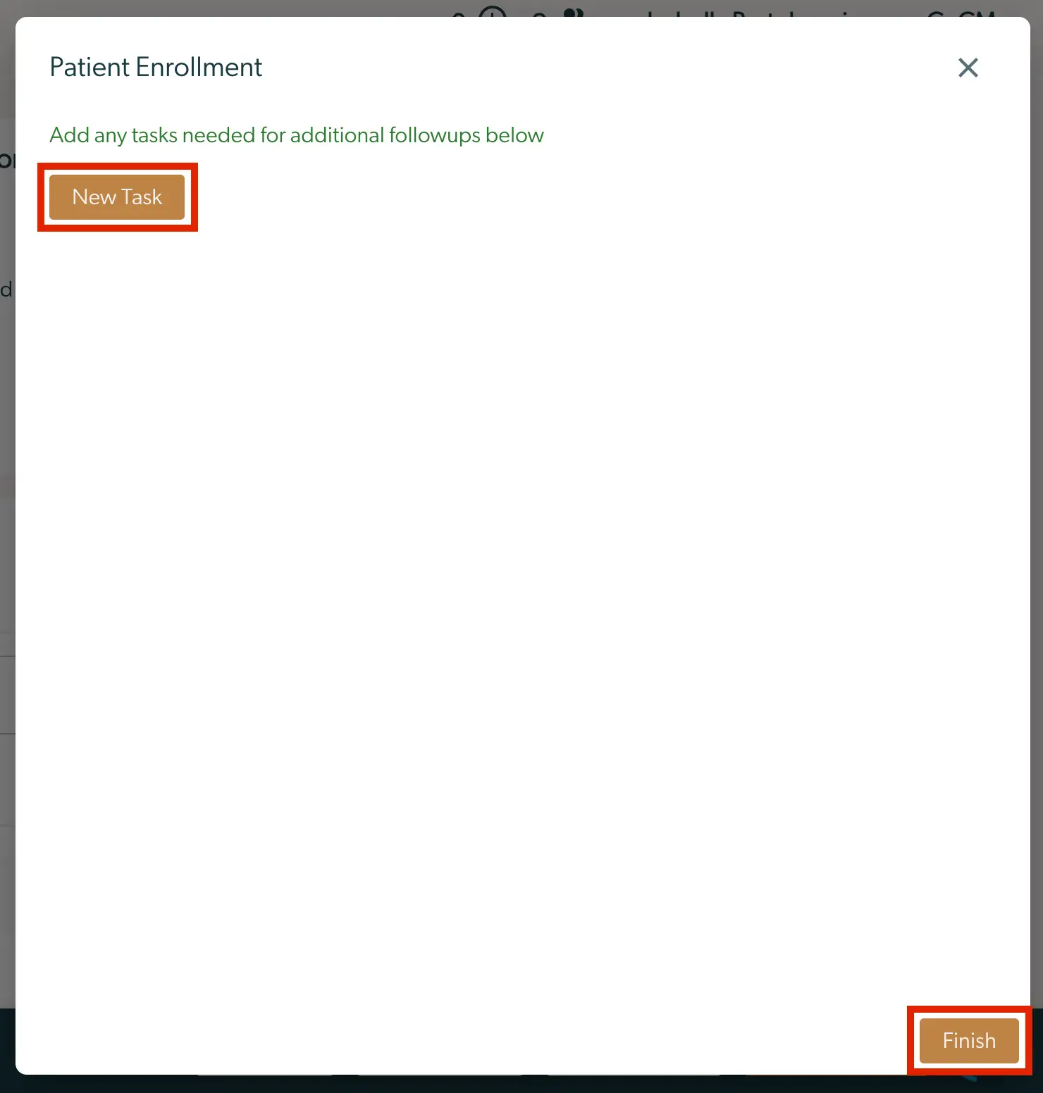 Mirah Collaborative Care Patient Enrollment screen