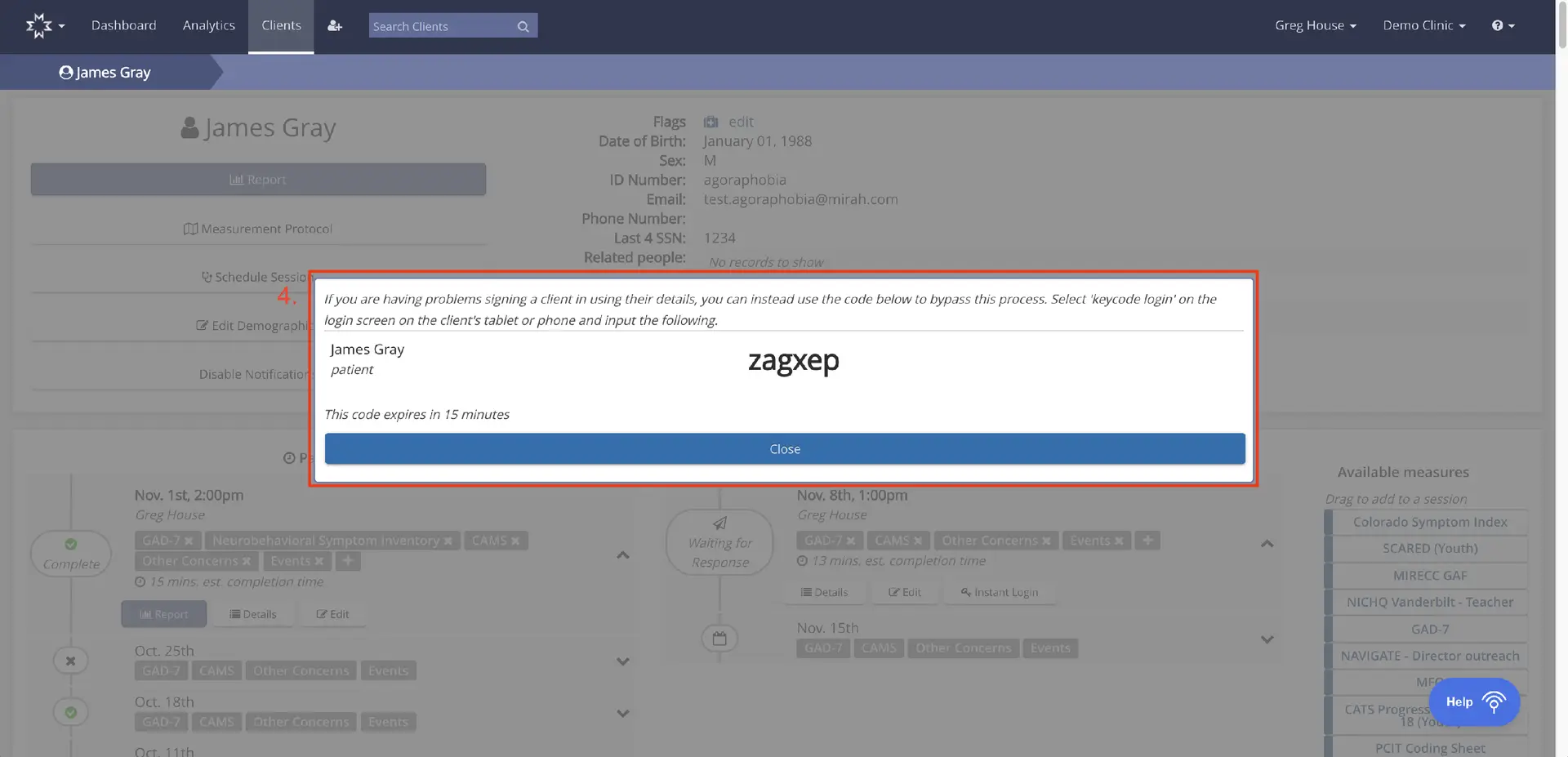 Mirah Clients James Gray Key Code Access Assessments
