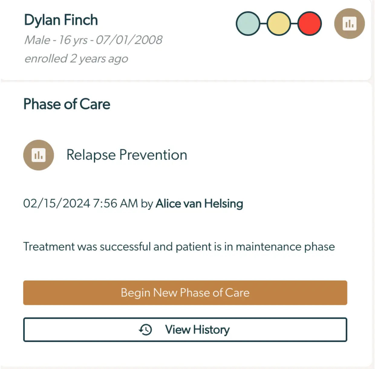 Mirah Collaborative Care - Phases of Care - Care Manager Guide - Dylan Finch Relapse Prevention