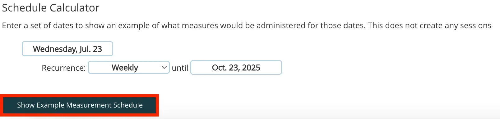 Mirah Measurement Protocol Tool - Schedule Calculator